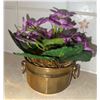 Image 5 : Brass Decorative Group: Two Pheasant Figurines, Basket, and Planter