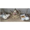 Image 2 : English Bone China Tea Set with Teapot, Cups, and Saucers