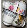 Image 6 : English Bone China Tea Set with Teapot, Cups, and Saucers