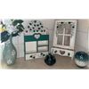 Image 1 : Decorative Wooden Wall Shelves, Ceramic Vases, and Swan Figurine Group