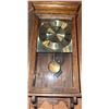 Image 1 : Wood Case Wall Clock with Brass Pendulum and Roman Numeral Dial