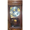 Image 2 : Wood Case Wall Clock with Brass Pendulum and Roman Numeral Dial