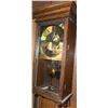 Image 3 : Wood Case Wall Clock with Brass Pendulum and Roman Numeral Dial