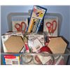 Image 3 : Rubbermaid Bin With Crafting Supplies And Thread Spools