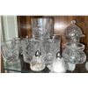 Image 1 : Cut Glass Barware Set with Glasses, Shakers, and Covered Dishes