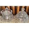 Image 3 : Cut Glass Barware Set with Glasses, Shakers, and Covered Dishes