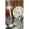 Image 2 : Crystal Tableware, Brass Goblets, and Floral Plate