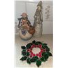 Image 1 : Heartwood Creek Jim Shore Snowman Figurine and Stone Snowman with Stained Glass Wreath