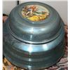 Image 3 : Footstool With Floral Upholstery, Heart-Shaped Clock, Metal Tin and Decorative House