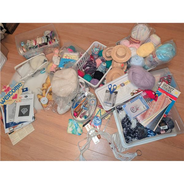 Large Assorted Lot of Craft Supplies and Holiday Decor