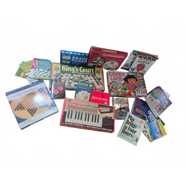 Board Games, Puzzle Books, and Bontempi Organ Lot