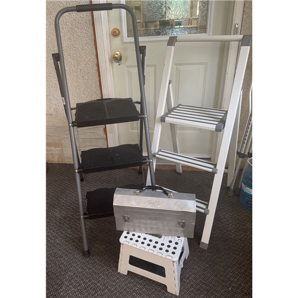 Step Ladders and Aladdin Metal Toolbox