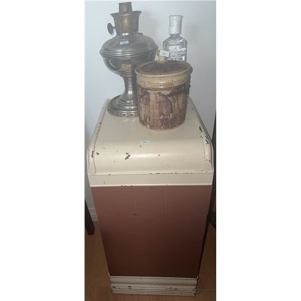 Painted Metal Bedside Cabinet with Drawer and Lower Door