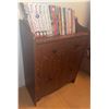 Image 2 : Wood Veneer Cabinet with Books and Storage