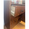 Image 5 : Wood Veneer Cabinet with Books and Storage