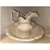 Image 1 : Barnes Embossed Ceramic Wash Basin and Pitcher Set