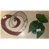 Image 3 : Ceramic Figures, Painted Glass Plate, and Stained Glass Art