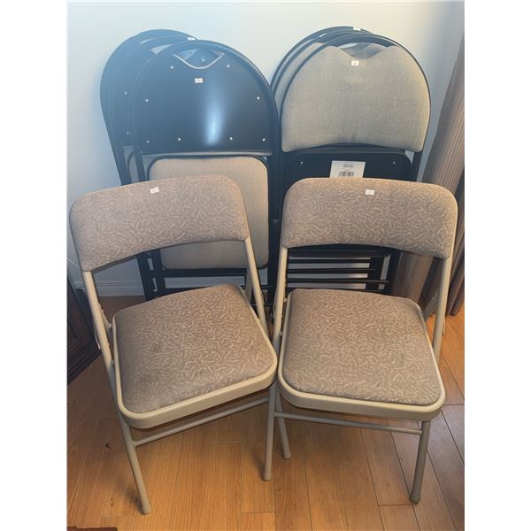 6 Upholstered Metal Folding Chairs