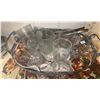 Image 2 : Glassware, Placemats, Metal Serving Dish and Crystal Candle Holder Lot