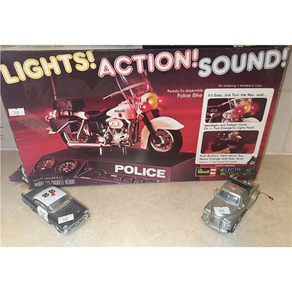 Revell Police Bike Model Kit with Two Diecast Cars and Four Comic Books