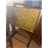 Image 4 : Sansui CRT TV, Oak Armchair, and Metal Tray Table Set