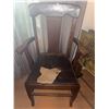 Image 5 : Sansui CRT TV, Oak Armchair, and Metal Tray Table Set