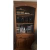 Image 1 : Tall Oak Media Cabinet with Stereo System, Speakers, CDs and DVDs