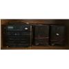 Image 3 : Tall Oak Media Cabinet with Stereo System, Speakers, CDs and DVDs