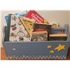 Image 3 : Wooden Bench with Painted Book Caddy and Decorative Dog Figures