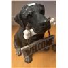Image 4 : Wooden Bench with Painted Book Caddy and Decorative Dog Figures