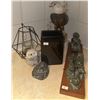 Image 1 : Decorative Lot with Eagle, Candle Holder, Figurines and Vase