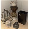 Image 3 : Decorative Lot with Eagle, Candle Holder, Figurines and Vase