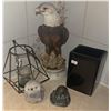 Image 4 : Decorative Lot with Eagle, Candle Holder, Figurines and Vase