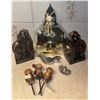 Image 1 : Lot: Rhythm Clock, Ceramic Elephant Bookends, Animal Picks, Bird Figurines