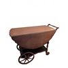 Image 1 : Wood Drop-Leaf Tea Cart with Glass Serving Tray
