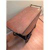 Image 3 : Wood Drop-Leaf Tea Cart with Glass Serving Tray