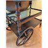 Image 6 : Wood Drop-Leaf Tea Cart with Glass Serving Tray
