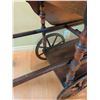 Image 7 : Wood Drop-Leaf Tea Cart with Glass Serving Tray