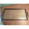 Image 8 : Wood Drop-Leaf Tea Cart with Glass Serving Tray