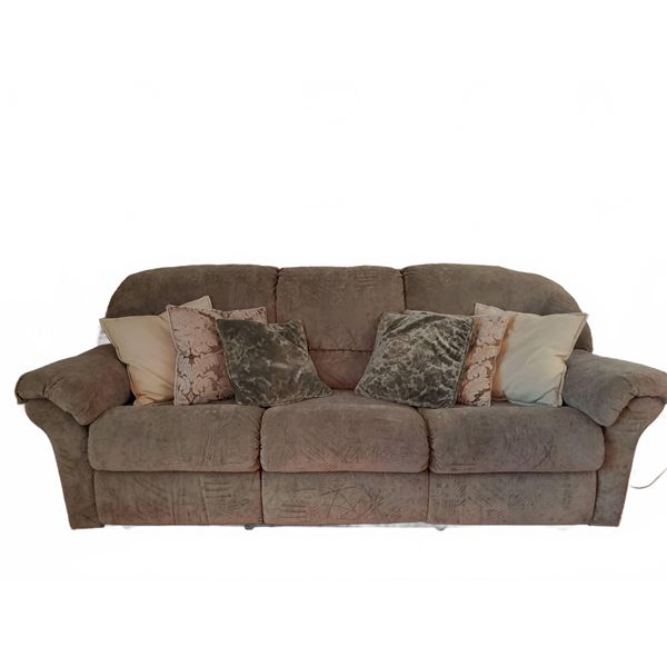 Three-Seater Reclining Sofa with Assorted Cushions