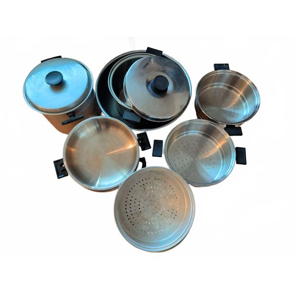 Stainless Steel Steamer and Pot Set with Lids