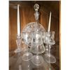 Image 1 : Crystal Glassware, Decanter, and Candle Holders Set