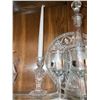 Image 3 : Crystal Glassware, Decanter, and Candle Holders Set
