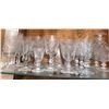 Image 1 : Cut Glass Stemware Assortment, Floral and Geometric Patterns, Set of 15