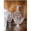 Image 2 : Cut Glass Stemware Assortment, Floral and Geometric Patterns, Set of 15