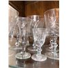 Image 4 : Cut Glass Stemware Assortment, Floral and Geometric Patterns, Set of 15