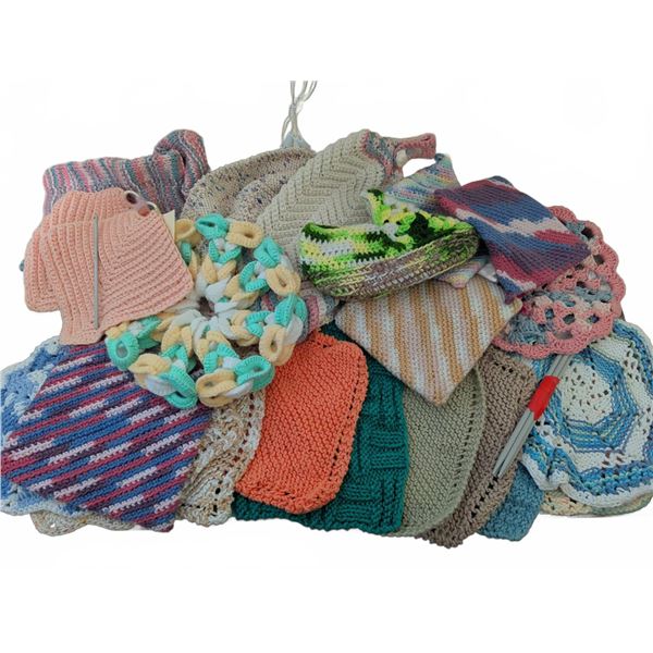 Handmade Crochet and Knit Dishcloths and Potholders