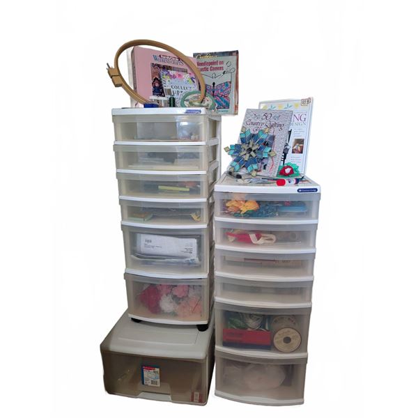 Massive Craft Supplies Lot with Storage Drawers