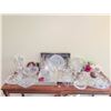 Image 2 : Glass and Crystal Tableware Lot with Silver Trays & More