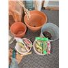 Image 8 : Garden Supplies Lot With Pots, Tools, Seeds, And Planter